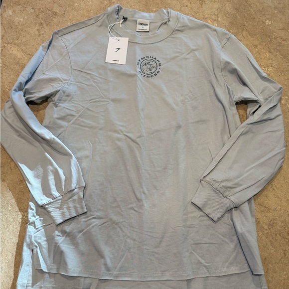 Gymshark Legacy long sleeve. Sz Small (oversized fit) Fresh Blue New With Tags - Picture 3 of 3